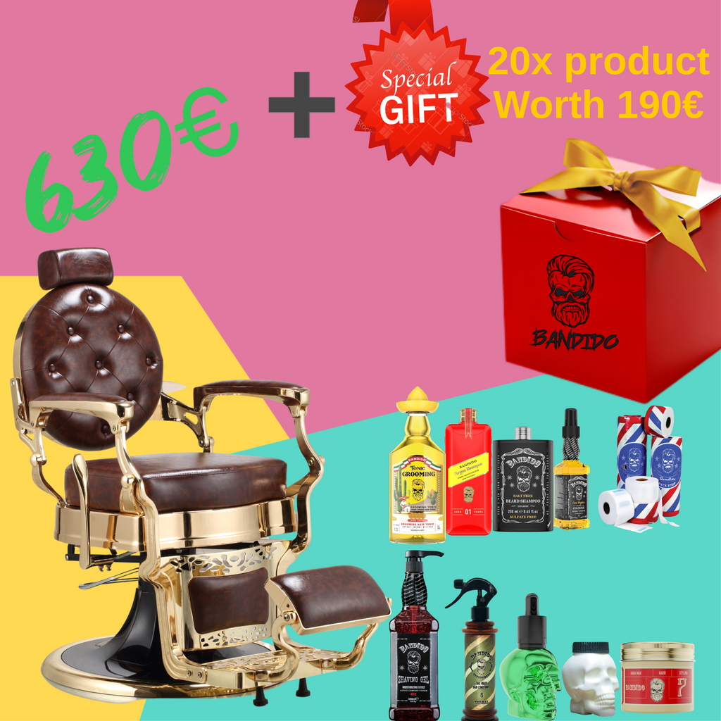 Bandido Barber Chair Brown Gold