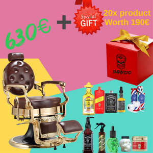 Bandido Barber Chair Brown Gold