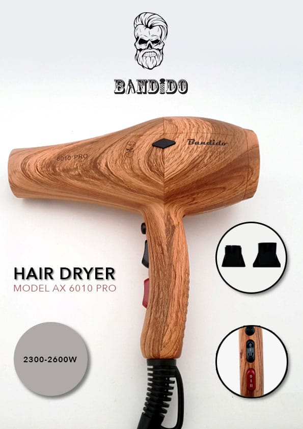 Bandido Pro haardroger  2600 Watt wooden