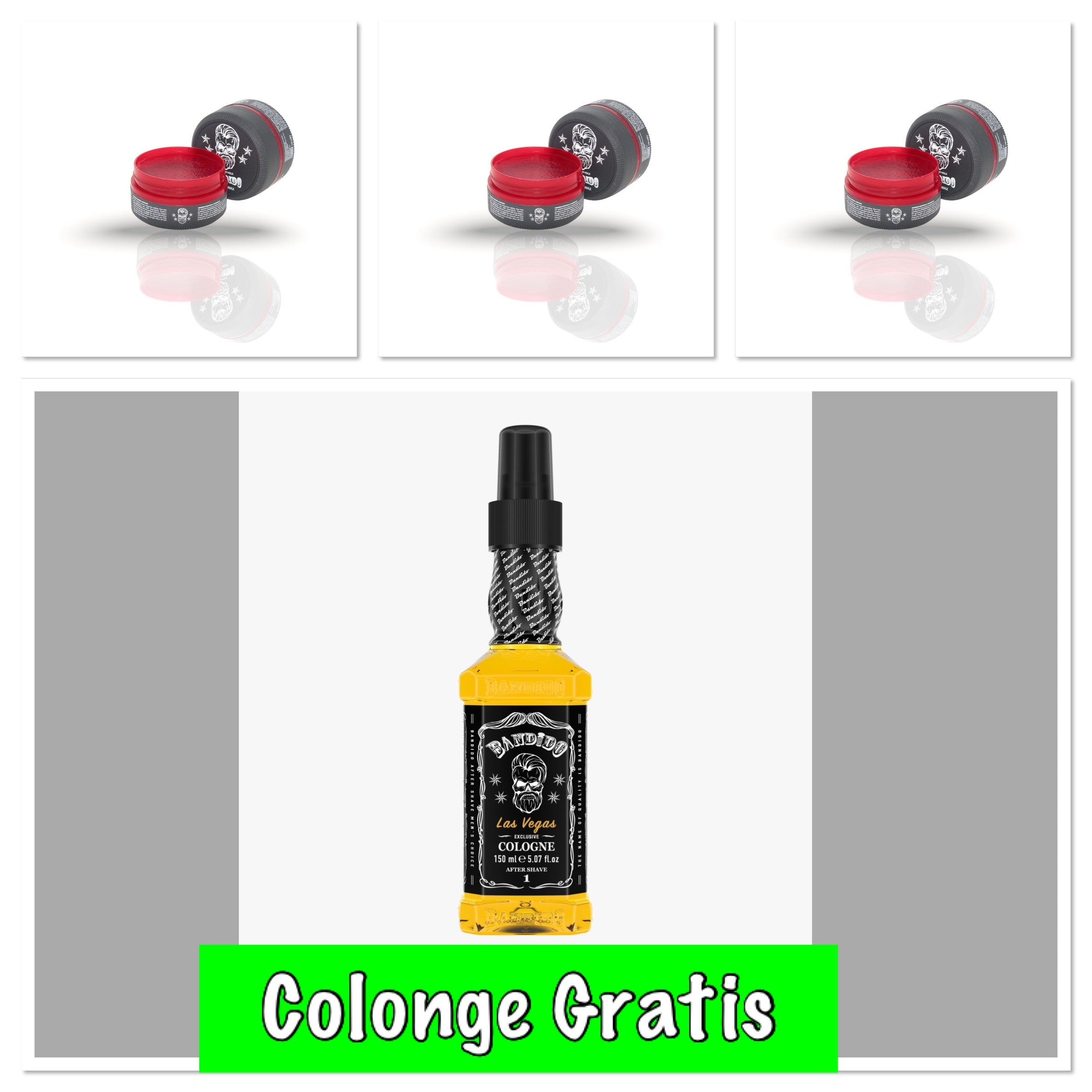 Bandido Haar Wax Nr6. 3 Stuks 150ml.  +1X Cologne 150ml Gratis